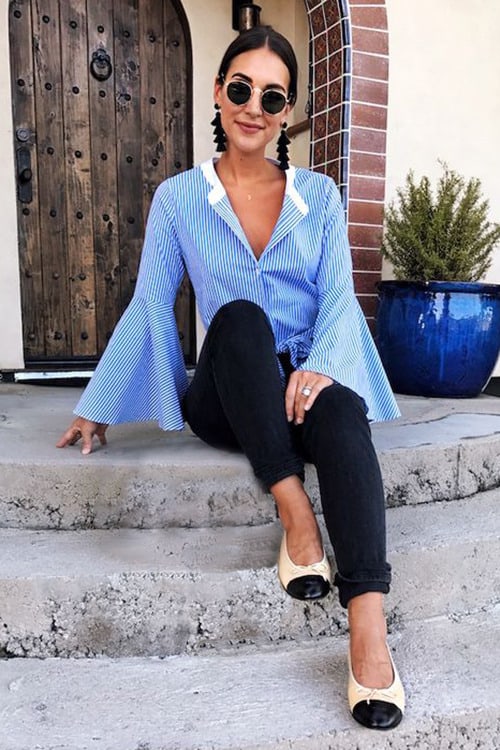what to wear if you can't wear heels ballet flat chanel round toe classy flat shoe