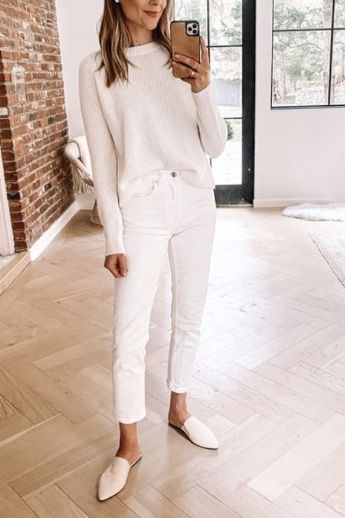 what to wear if you can't wear heels flat white mule pointy toe classy flat shoe