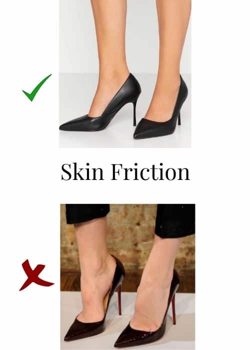 are stiletto heels comfortable skin friction