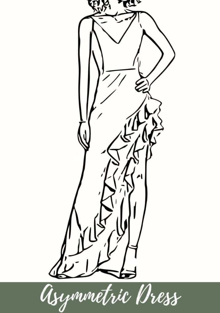 woman wearing asymmetric dress