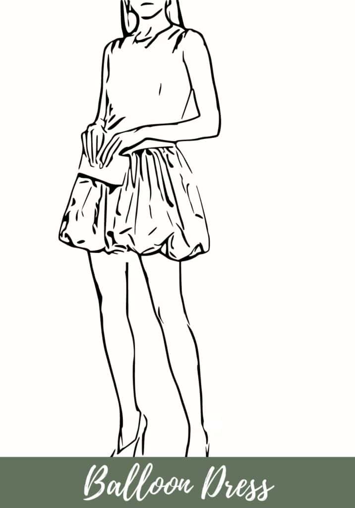 woman wearing balloon pouf dress