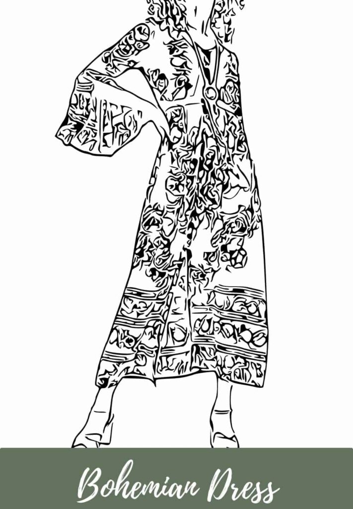 woman wearing bohemian dress