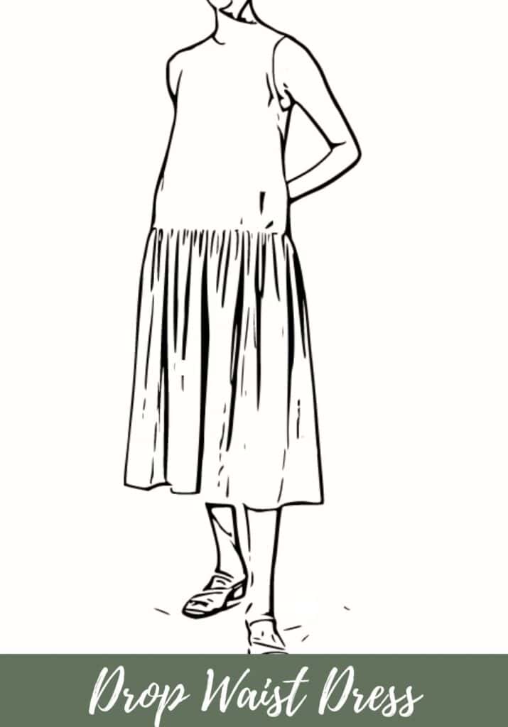 woman wearing drop waist dress
