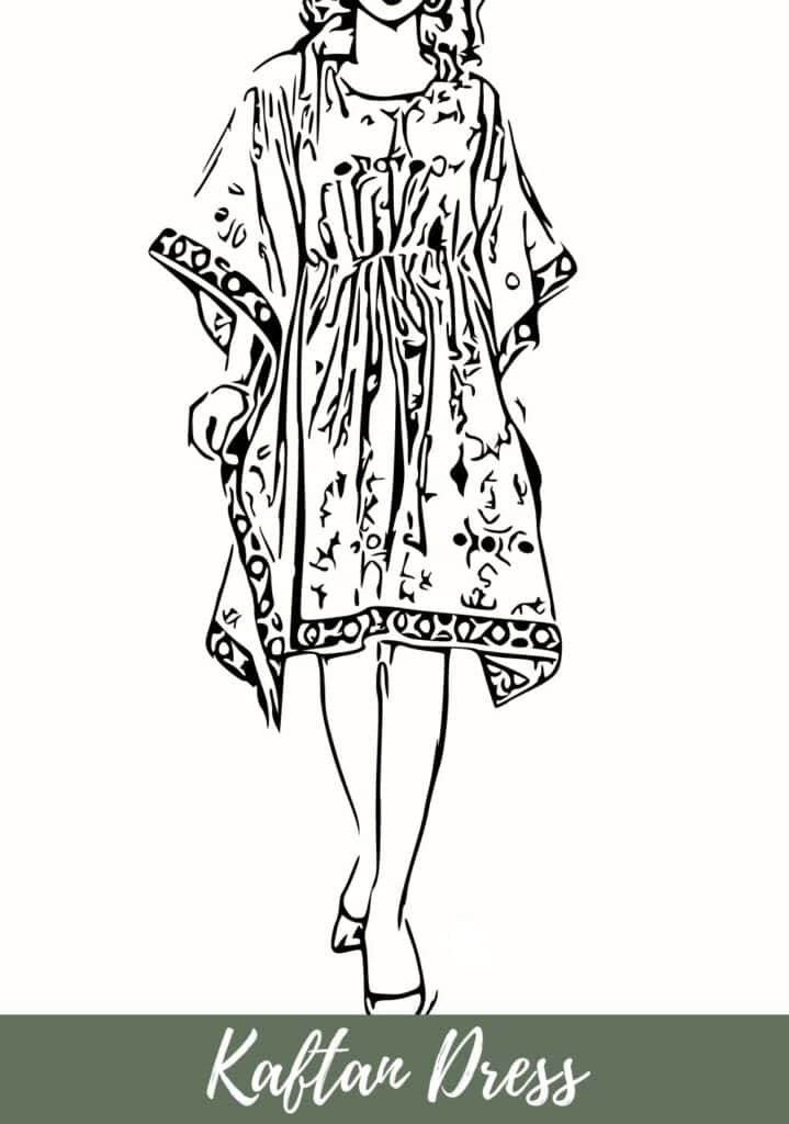 woman wearing kaftan dress