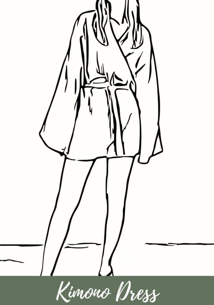 woman wearing kimono dress