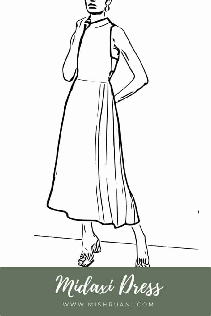 woman wearing midaxi dress