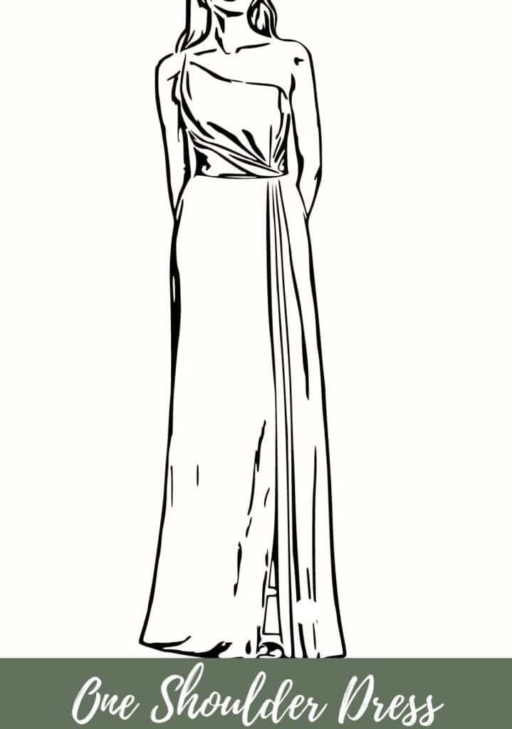 woman wearing one shoulder dress