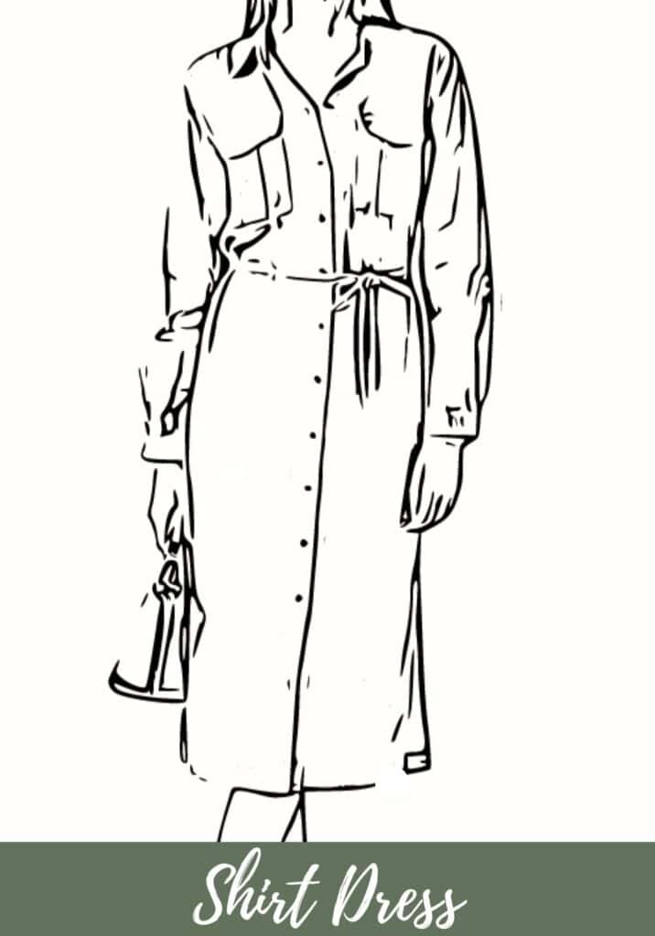 woman wearing shirt dress