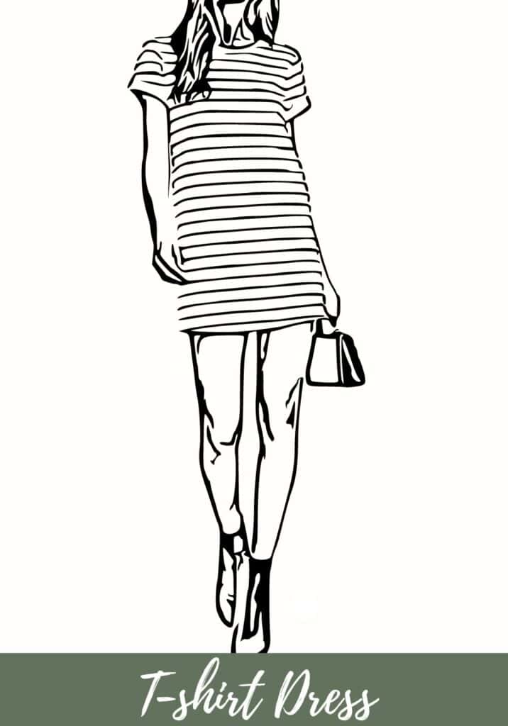 woman wearing t-shirt dress