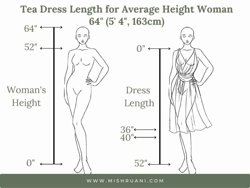 tea dress length for average height woman 5 feet 4 inches