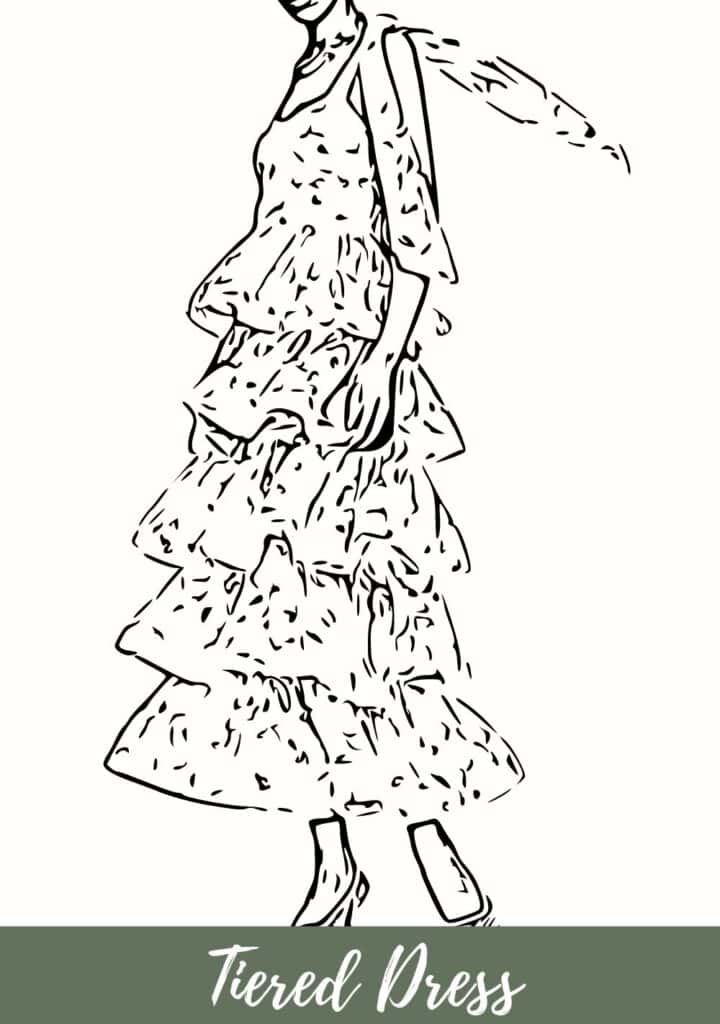 woman wearing tiered dress