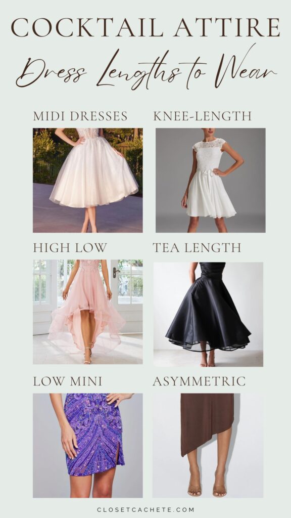 chart showing dress lengths to wear for cocktail attire