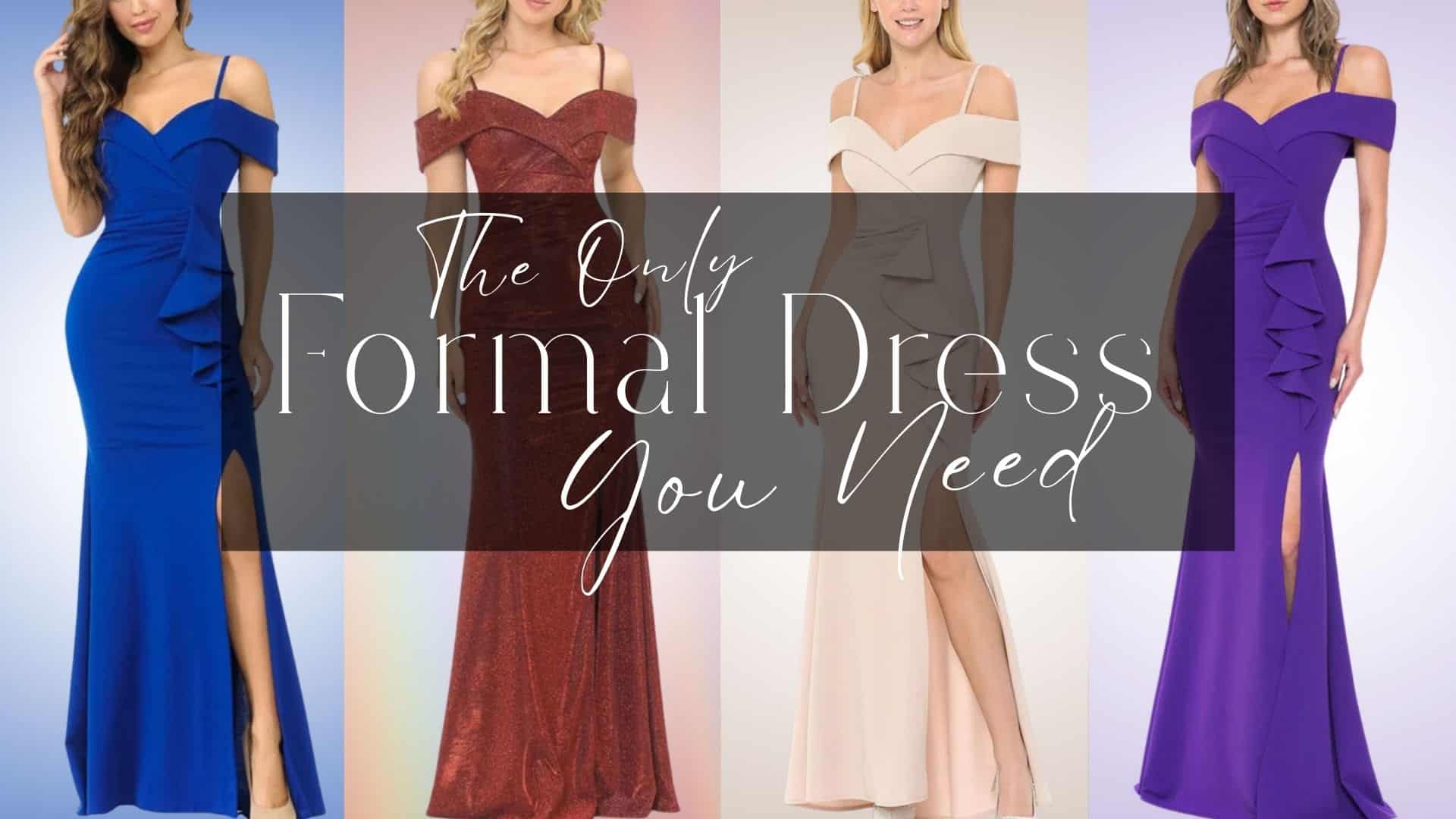 A royal blue formal dress with a sweetheart neckline, spaghetti straps, off-the-shoulder details, a ruched bodice, a cascading ruffle, and a high front slit, creating a sleek, floor-length silhouette.