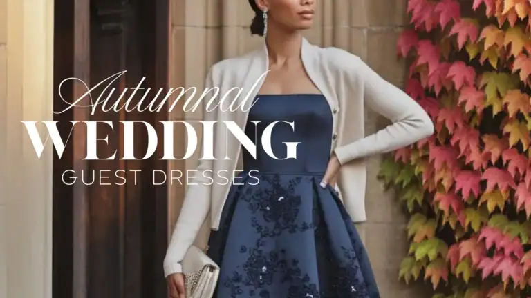 This elegant fall wedding guest dress features a fitted strapless bodice in a rich navy fabric with a subtle sheen, complemented by intricate black floral embroidery cascading down a voluminous skirt. The overall vibe is classic and sophisticated, perfect for formal occasions, making it an ideal choice for teenage girls attending a wedding.