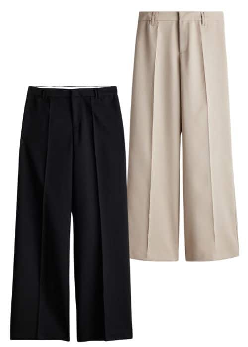 wardrobe staples tailored wide-leg pants